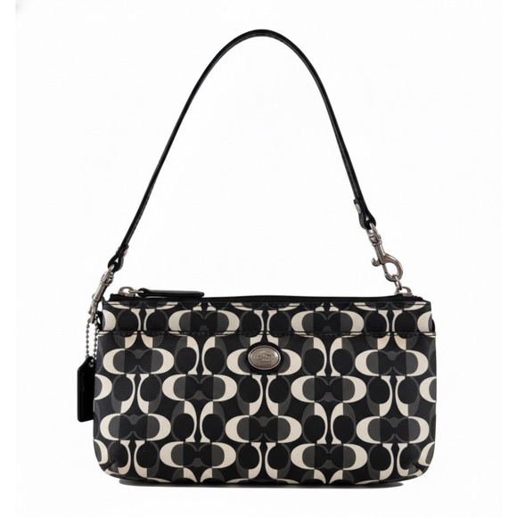 Coach Black Peyton Dream C Small Wristlet Wallet Bag Purse Clutch F50523 Mini